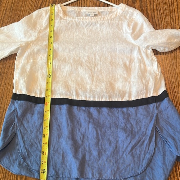 J. Jill 3/4 Sleeve 100% Linen Color Block Blouse Women's Size XS. - Picture 8 of 8